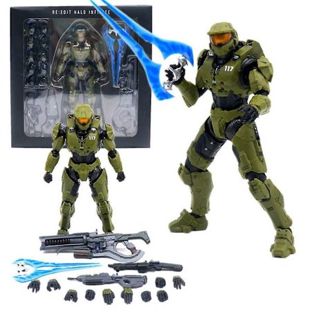 Halo 4 Master Chief Grön Spartan Action Figur Leksaker Samlarobjekt Modell Ornament Dekoration