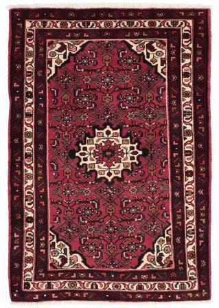 Alfombra Oriental Hosseinabad 112X160 Negro/Rojo Oscuro (Lana, Persia)