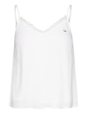 Tjw Essential Lace Strappy Top T-shirts & Tops Sleeveless Hvit Tommy Jeans*Betinget Tilbud