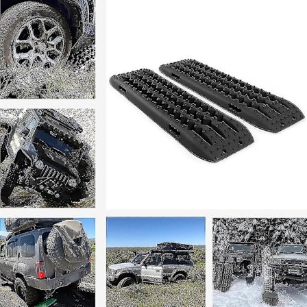 2 st Recovery Tracks Sand Traction Snow Off Road Däck Stege 4wd 10t (svart)