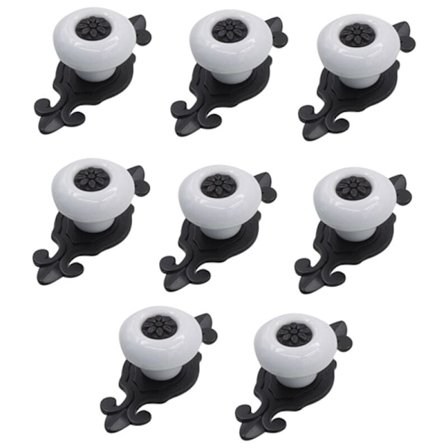 8 stk. zinklegeringsserie keramiske skabslåge skuffe antikke kobberfarve europæisk stil enkelt hul håndtag sort-hvid