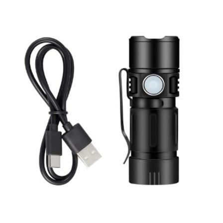 Liten lommelykt USB oppladbar 5 moduser 1000LM vanntett kompakt mini lommelykt for utendørs