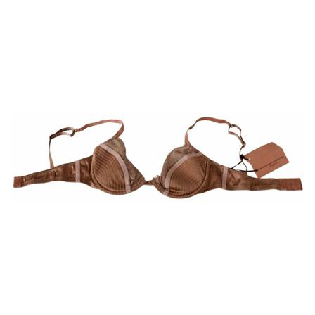 Ermanno Scervino Lace Push Up Silk Undertøj Brun, Dame Sæt