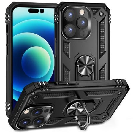Iphone 14 Pro Max Rotary Kickstand Skal - Svart Svart