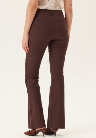 BUBBLEROOM-Mid Waist Stretchy Flared Trousers-36