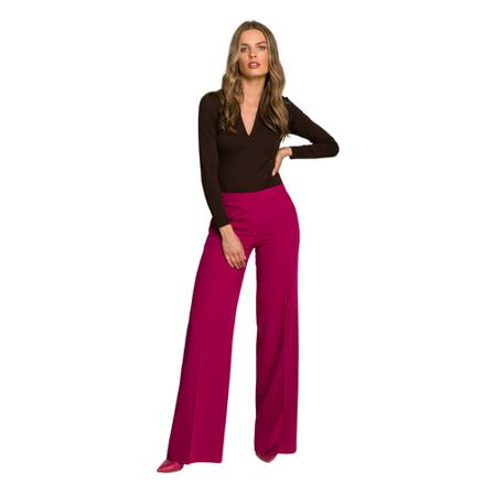 Style Spodnie z szerokimi nogawkami, kobieta, 2XL, Fioletowy