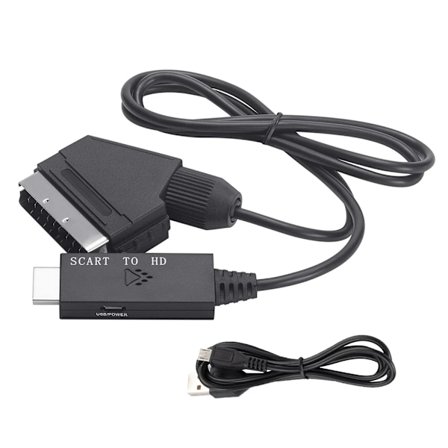 2 stykker Scart Til HDMI 1080P Audio Video Konverter Kabel 1M Adapter