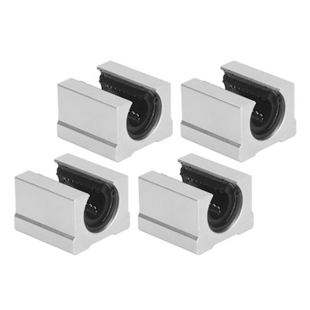 4 STK Aluminium Legering Lineær Bevægelse Slide Blokke Kugleleje Guide Skinne Slider Åben Type SBR16UU