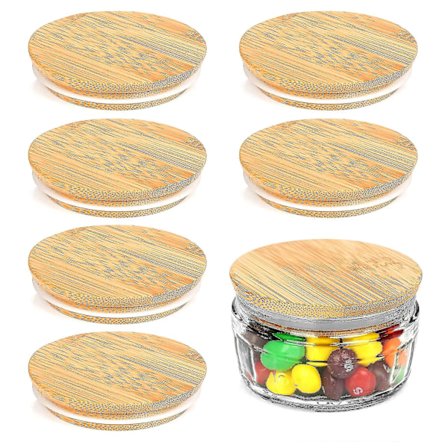 Bambuluckor Bambupuddingkruka Lock Kompatibel Med Gu Puds Cheesecakeburkar, Återanvändbara För Gu Kruka, 6 Pack