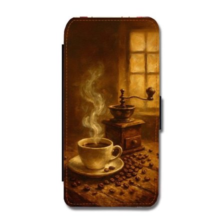 Kaffe Oljemålning iPhone 7 Plus/iPhone 8 Plus Flip Mobilfodral