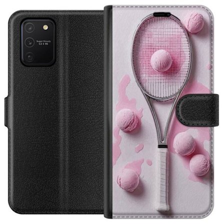 Kompatibel Tegnebogsetui til Samsung Samsung Galaxy S10 Lite Rosa glaskugler og tennisketsjer i et kreativt stillbillede med legende popfølelse og mo