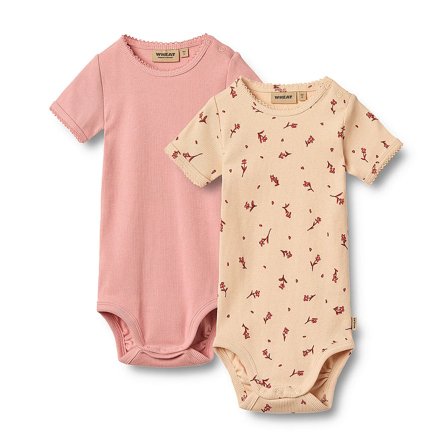 WHEAT Body Short Sleeve Elisa 2-pak Rose Water Flowers Str 62/3 m, Tøj & Bolig, Børnetøj, Sparkedragter & Bodyer