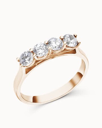 Multi-stone Ring Elin 18K Rose Gold 0.5 Carat - Engagement Rings & Wedding Rings from Vanbruun