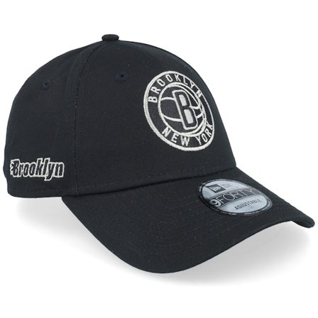 New Era - NBA - Black - adjustable - Cap - Brooklyn Nets NBA Metallic 9FORTY Black Adjustable - Hatstore