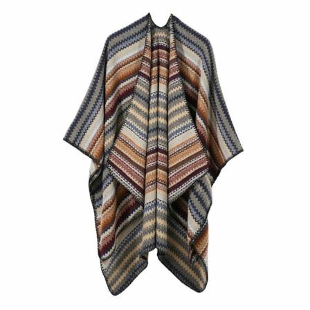 Varm Sjal Scarf Öppen Front Poncho Vinterkofta för Dam