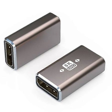 8K 60Hz DisplayPort DP1.4 Hona till Hona Adapter i Aluminiumlegering