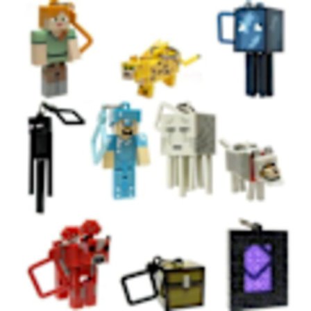 10-pakning Minecraft Avtakbare Nøkkelringer, Minecraft Flyttbare Byggeklosser