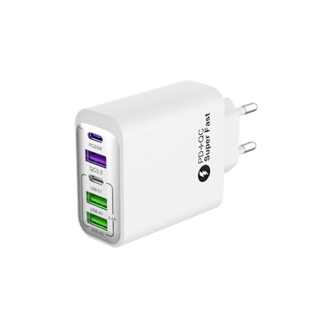 Multiport snabbladdare 3USB+2CPD38W mobiltelefonladdare flashladdning snabbladdning för iPhone 15/iPhone 15 Plus