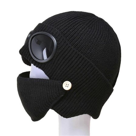 Høst Vinter Aviator Lue Avtakbar Linse Solbriller Design Ansikts- og Ørebeskyttelse Strikkede Beanies Lue Menn Kvinner Lue Sykkelutstyr