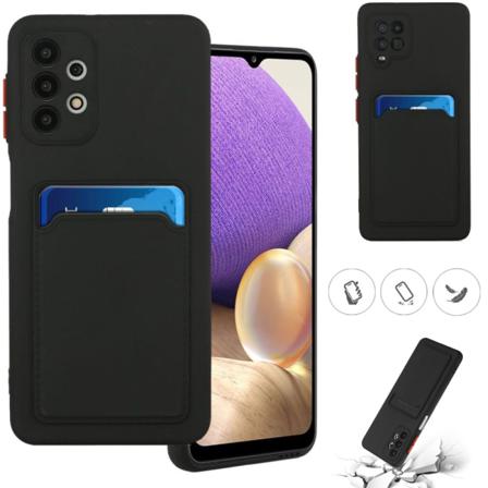 Svart Slot Korthållare Skal Skydd Samsung A53/a33/a13/a52/a12 - Svart A12 Samsung Galaxy Fodral