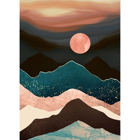 Diamond Painting Bjerg Sæt, Diamond Art Sæt til Voksne, Abstrakt Landskab Mal med Diamanter Rund til Gave, Hjemmevægsdekoration (30x40 cm) (Bjerg)