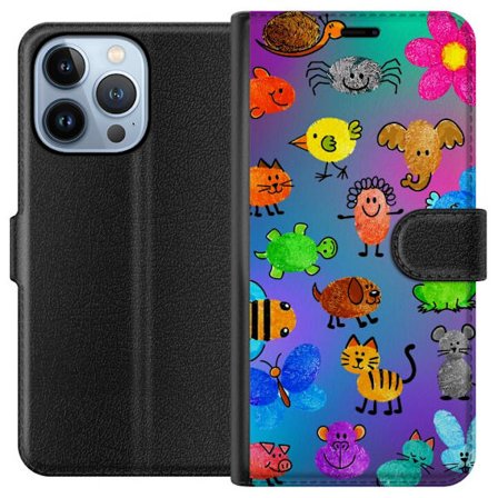 Yhteensopiva Lompakkokotelo Apple iPhone 13 Pro Little Scribble Friends