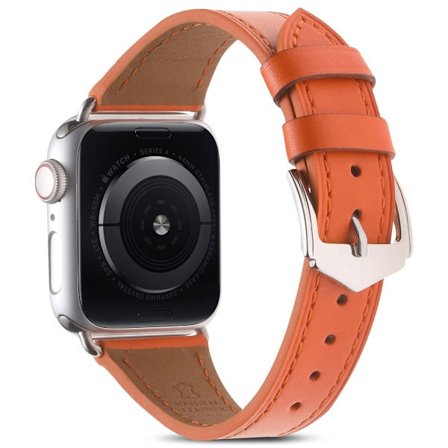 Apple Watch Series 8 (45mm) / Watch Ultra klockarmband i topplager av koskinn - Orange