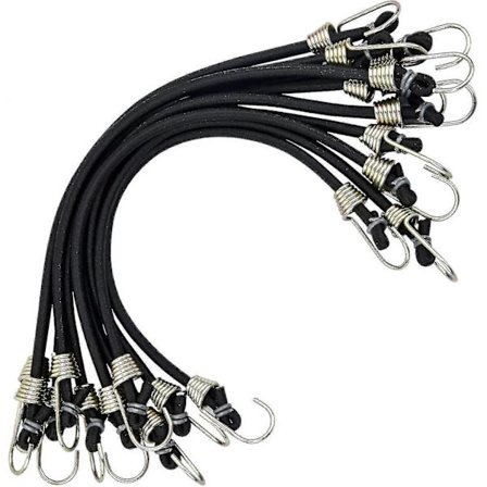 10-pak spændebånd med kroge, universelle kraftige spændebånd med kraftige kroge til telte, camping, motorcykel, trailer, bagagevogn A