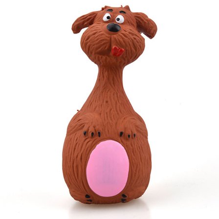 13cm Latex Squeaky Puppy Toy (Brun Valp), Attraktiv Interaktiv