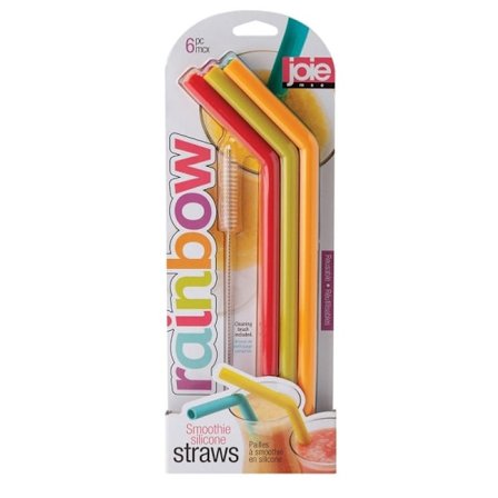 Sugrör 6 st m borste för Smoothie / Milkshake, silikon