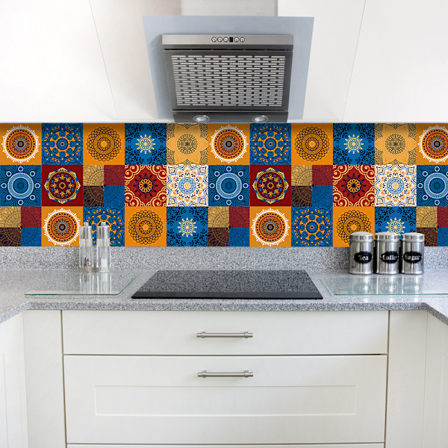 20 ark (15 x 15 cm) Mandala vægklistermærker - PVC - Vandtæt style 8