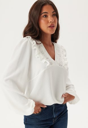 BUBBLEROOM Frill Detail Puff Sleeve Blouse Klær