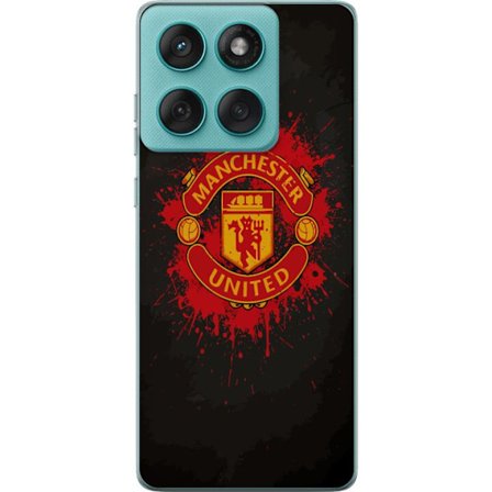 Kompatibelt Mobildeksel til Motorola Motorola Edge 60 Fusion Manchester United logo i rød og gul farge med røff sportslig bakgrunn