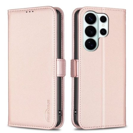 BINFEN Mobilskal till Samsung Galaxy S26 Ultra KonstLäder Flip Folio - Rosa
