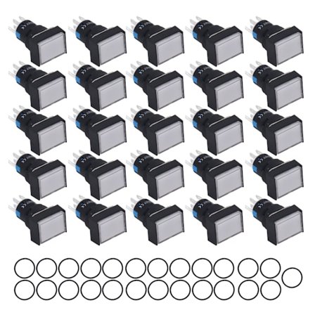 Momentary trykknapkontakt med skive ABS indbygget kontrollampe til motor husholdningsapparater AC DC 12V