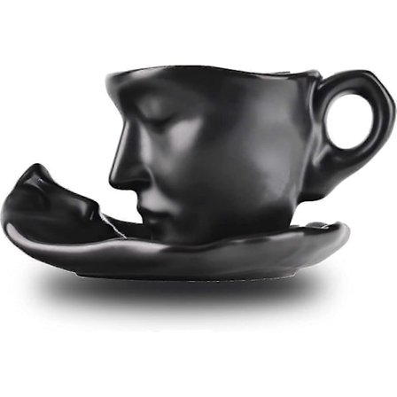 Face Kiss Mugg Par Keramisk Vattenkopp Afternoon Tea Kaffekopp och Fat Set Mjölk Tekoppar Frukostkoppar Mjölkmuggar Dryckesartiklar