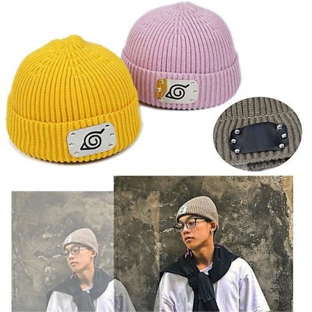 Naruto Anime Sign Beanie Knit Cap Hats Soft For Kids Boys Girls Winter