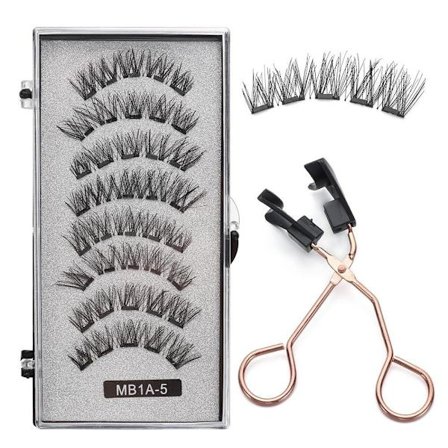 Magnetiske Øyevipper med Vippetang / Løsvipper Svarte