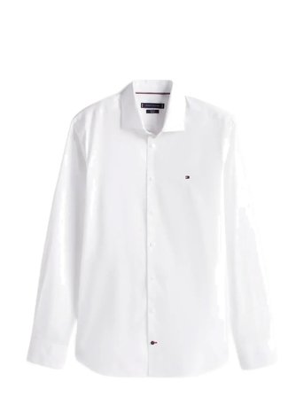 Cl - Flex Poplin Sf Shirt White Tommy Hilfiger