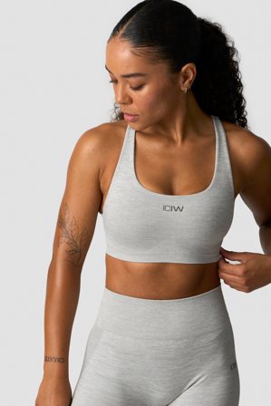 ICANIWILL - Smooth Seamless Sports Bra Light Grey Melange - Sport-BH - Damen - ICIW