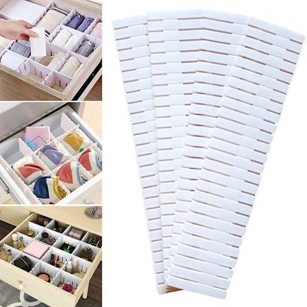 4/8/12pcs Adjustable Drawer Storage Separators Divider Socks Underwear Trinkets Holder Organiser