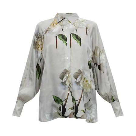 AllSaints Oana satin shirt Grå, Dame Skjorter