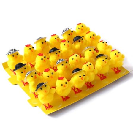Påsk Mini Fluffy Chicks Paket med 12/24 kycklingöverraskningsleksak för fyllningstårta