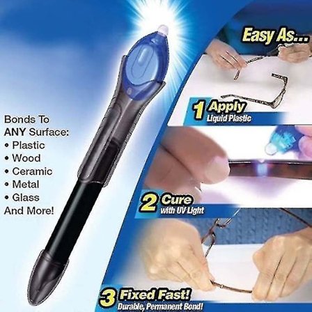 Super Power 5 Second Fix UV-lys Reparationsværktøj Lim Genopfyldning Flydende Plast Svejse