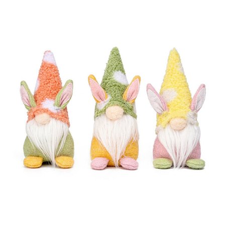 Sett med 3 dekorative påskegnomer - Kanin Gnome - Borddekorasjon - DIY - Dekorasjon for barn - Familie