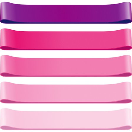 Modstandsbånd Sæt af 5, Hudvenlige Modstands Fitness Øvelses Loop Bånd med 5 Forskellige Modstandsniveauer - Elastisk Bånd