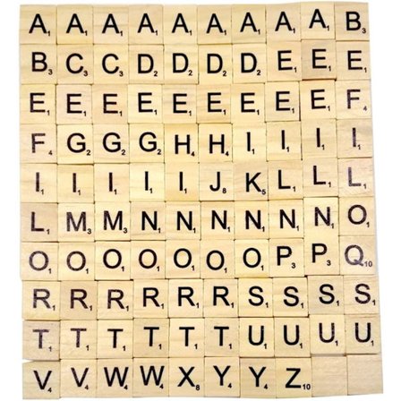 Puisia puukirjaimet A-Ö, 100 puuta, musta