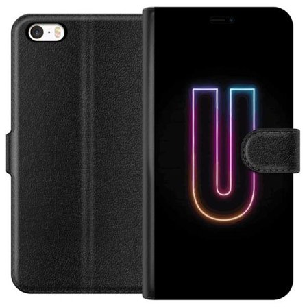 Kompatibelt Lommeboketui til Apple Apple iPhone 5s Minimalistisk neonbokstav U i fargerik lys effekt mot svart bakgrunn