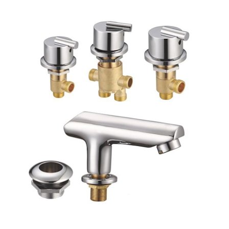 Badekararmatur med høy strømningshastighet, komfortabel badeopplevelse med solid kobberkonstruksjon og keramisk patron som sikrer lang levetid