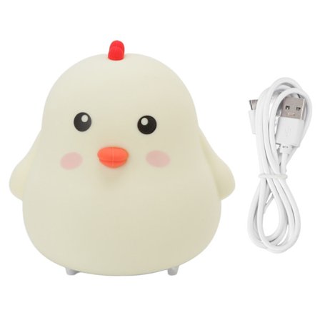 Sød Kylling LED Natlampe USB Genopladelig Berøringssensor Lampe til Børn